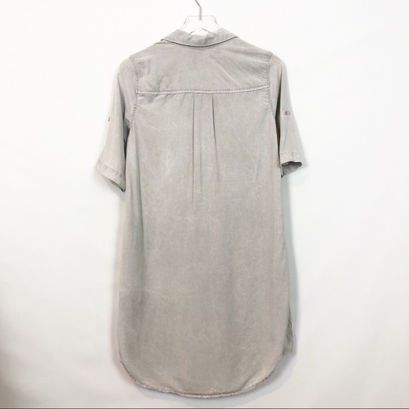 Cloth & Stone Gray Tencel Shirt Dress XS - Picture 3 of 6